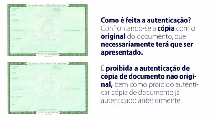 Procedimentos para autenticar documentos no cartório