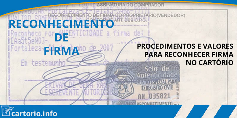 Reconhecimento de firma preço